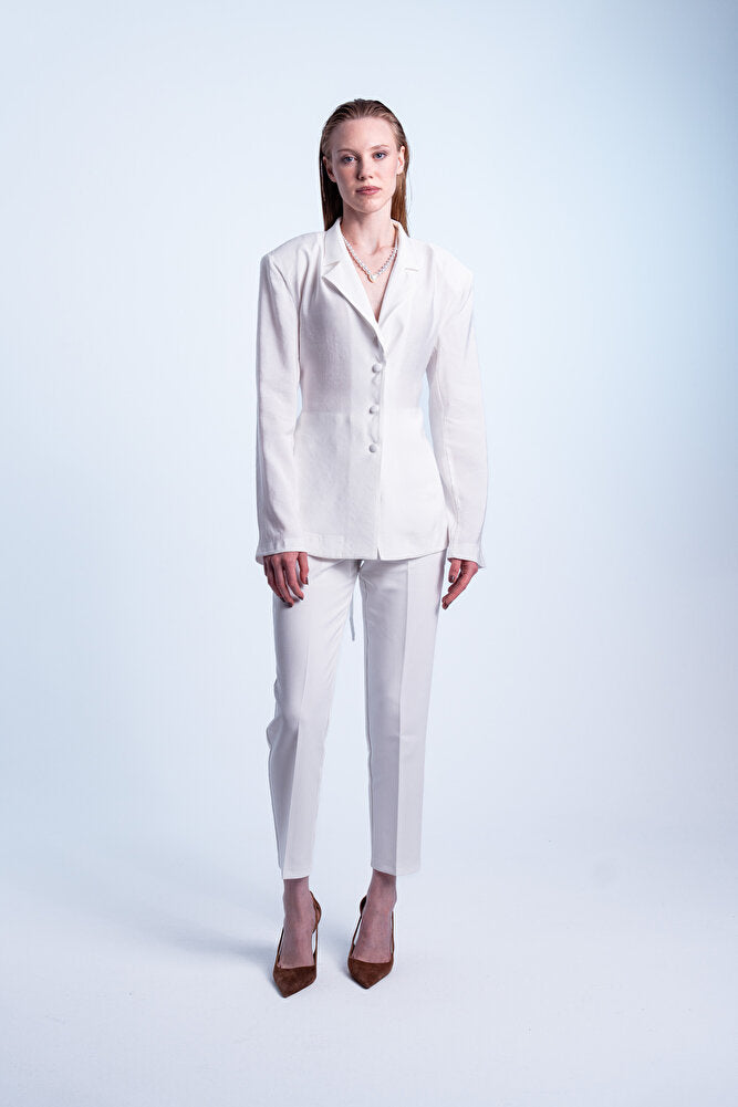 Èpure Blazer Kadın Beyaz Fit Blazer Ceket