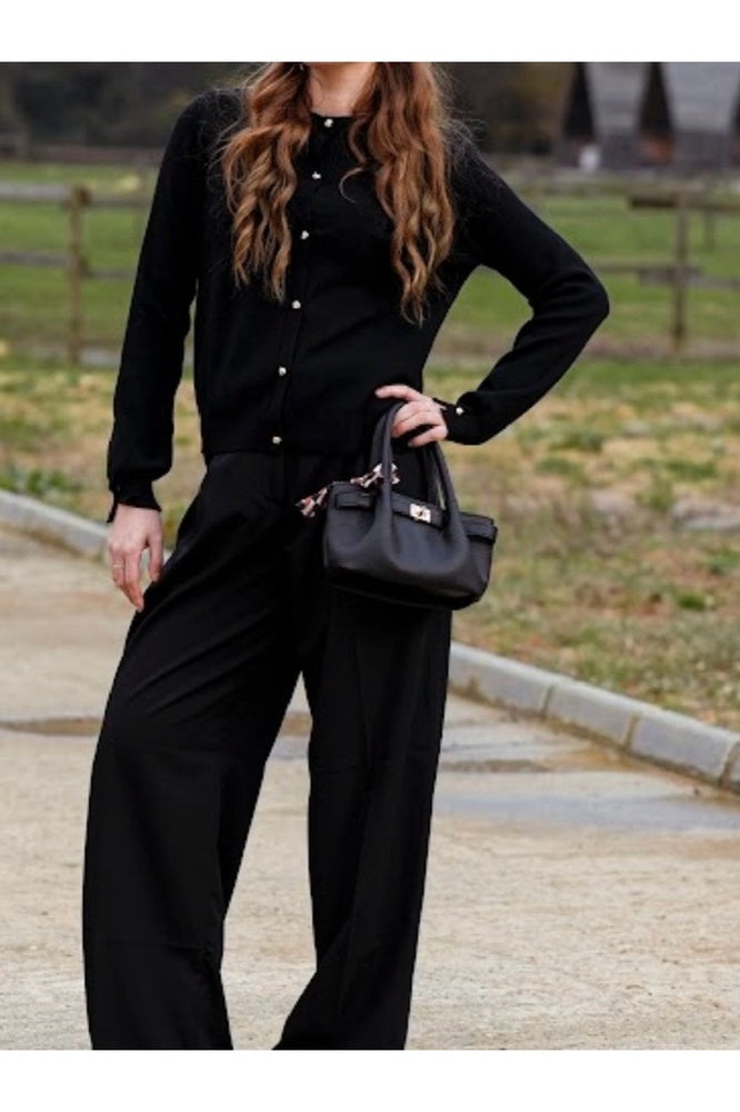 Maëlle Wide Leg Black Pantolon