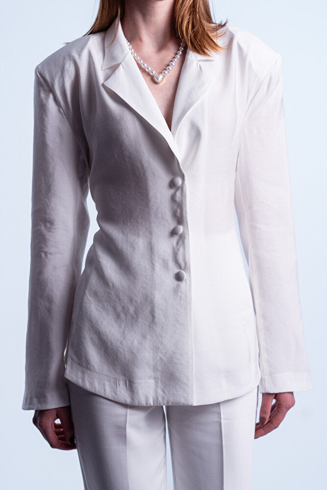 Èpure Blazer Kadın Beyaz Fit Blazer Ceket