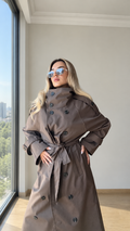 KRUVAZE YAKA APOLETLİ KEMERLİ TRENÇKOT