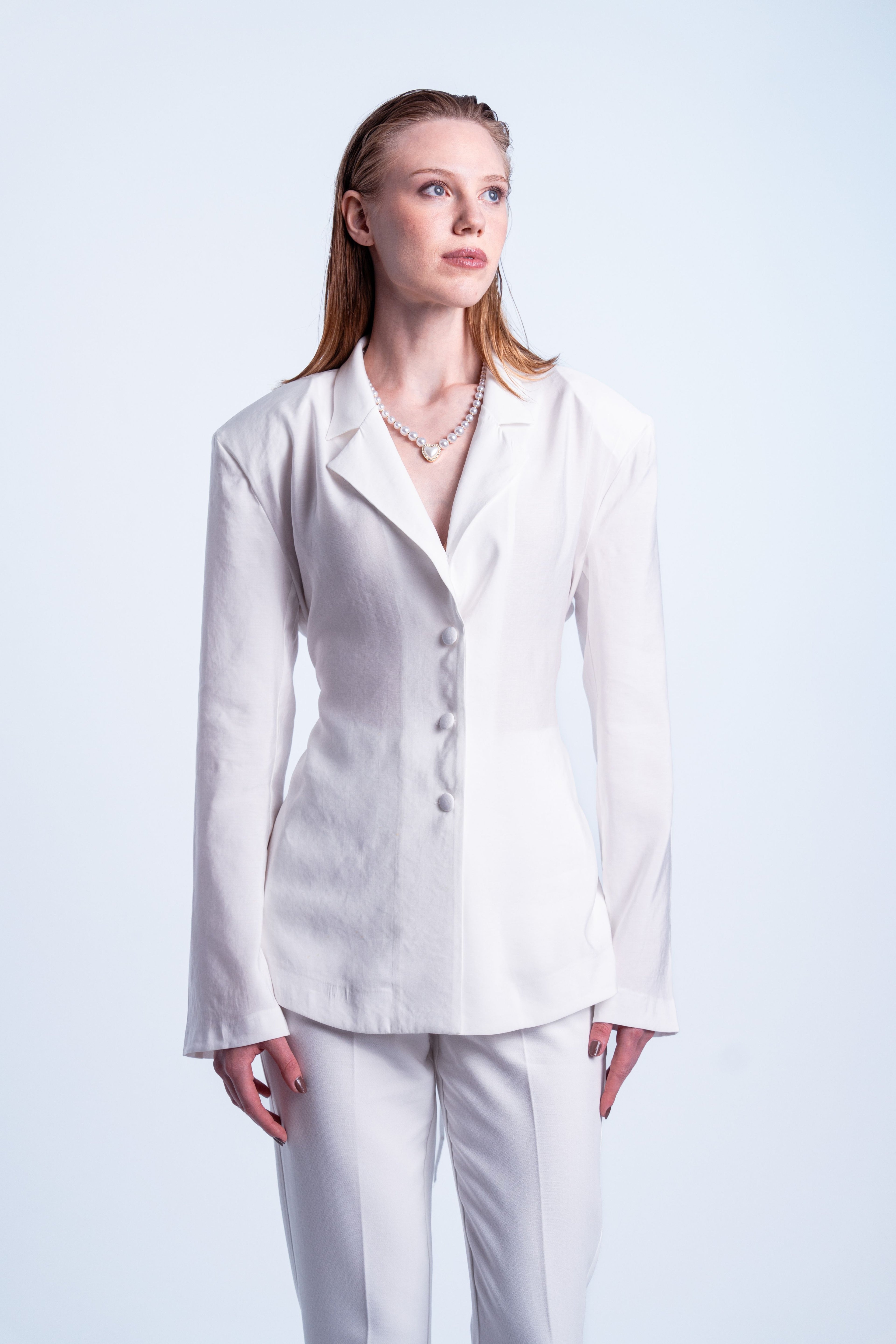 Èpure Blazer Kadın Beyaz Fit Blazer Ceket