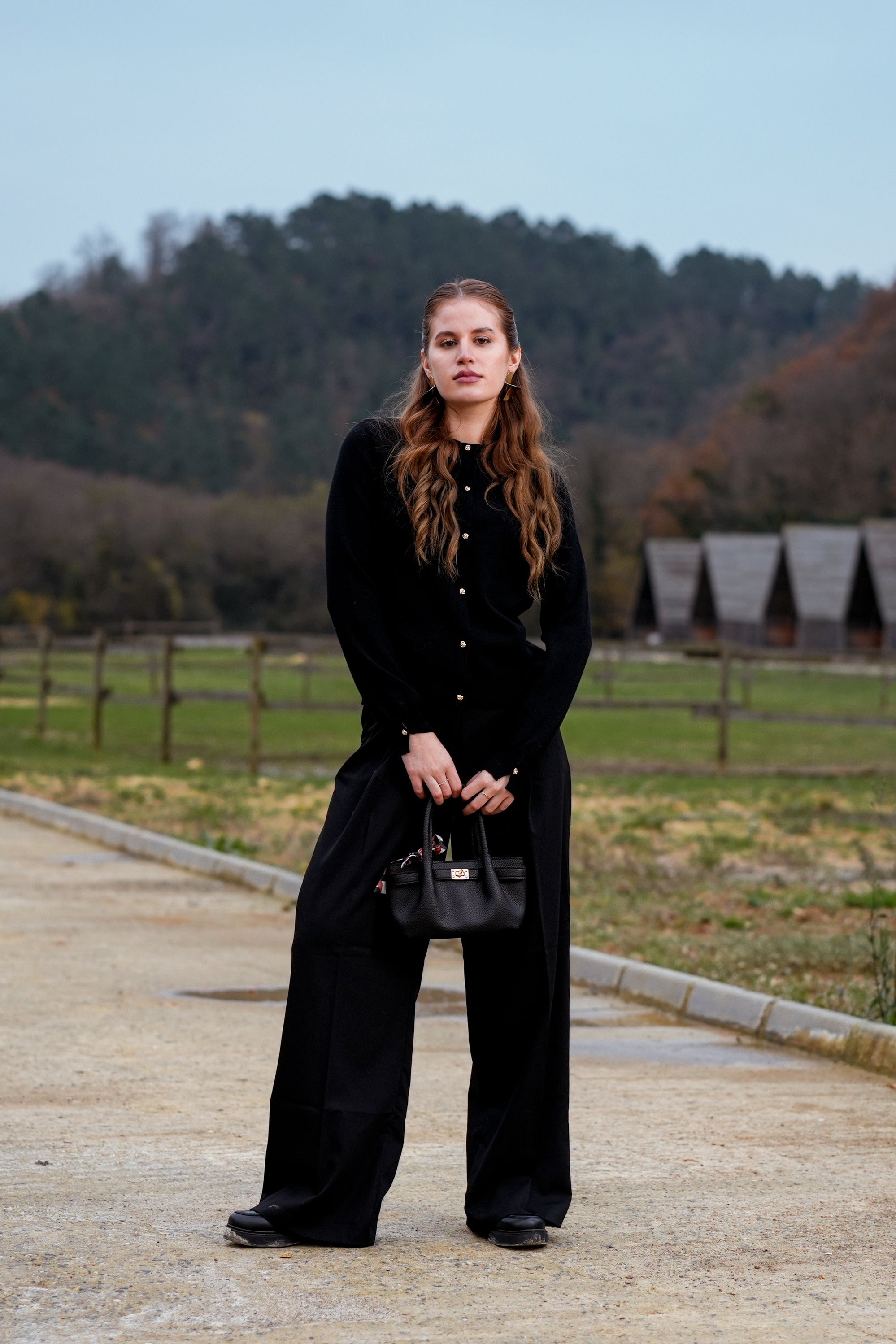 Maëlle Wide Leg Black Pantolon